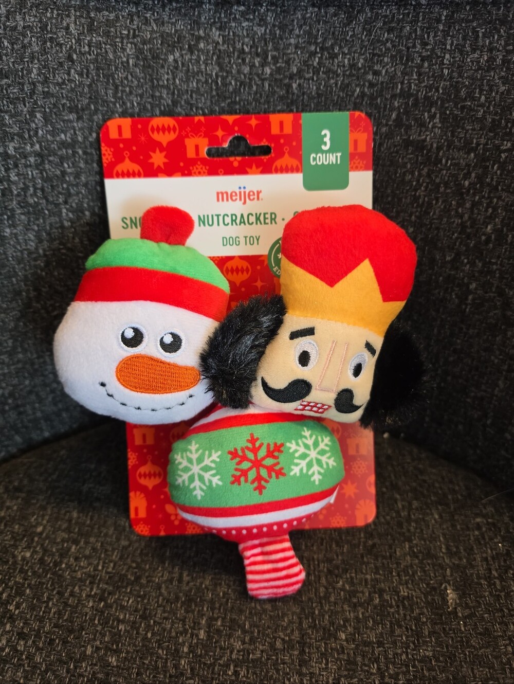 NIP Snowman Nutcracker & Ornament Christmas Themed Dog Toys Miejer Squeaky